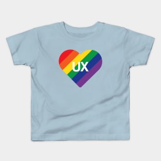 UX Love, Heart UX, UX Design, LGBTQ Design, Equality Design Kids T-Shirt